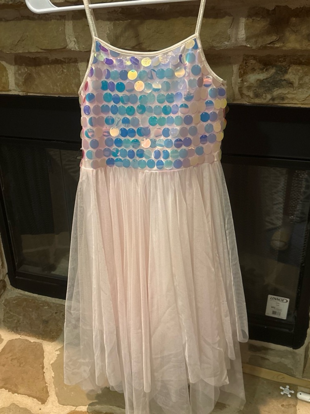 Cat & Jack Pink Tulle Dress with Iridescent Blue-Purple Sequin Bodice